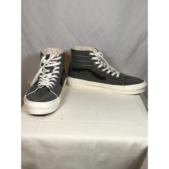 Vans Sk8-Hi Gray Canvas High Top Sneakers Men’s 9.5 / Women’s 11 Organic Cotton - Picture 4 of 10